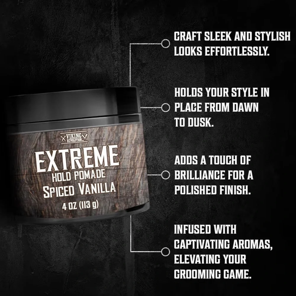 Viking Revolution Spiced Vanilla Hair Pomade for Men 4oz X 2